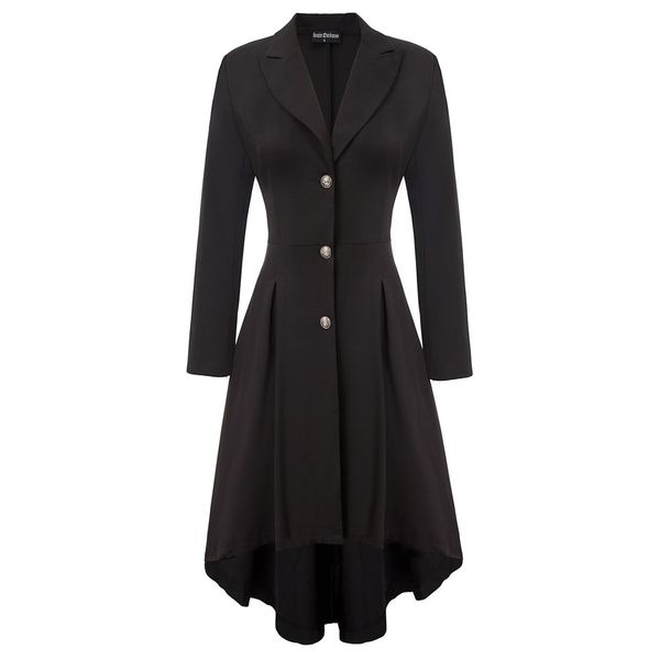 vintage coat women high-low hem trench coat long sleeve lapel collar button placket autumn fall lady black elegant slim outwear 1028, Tan;black
vintage coat women high-low hem trench coat long sleeve lapel collar button placket autumn fall lady black elegant slim outwear 1028, Tan;black