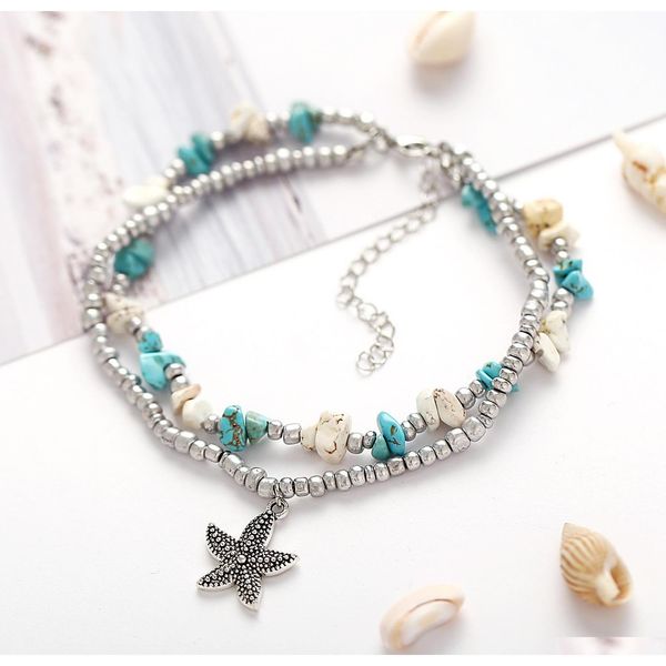 s1065 fashion jewelry vintage starfish pendant charms anklet beads anklet double layer sqclzj dh_seller2010, Red;blue
s1065 fashion jewelry vintage starfish pendant charms anklet beads anklet double layer sqclzj dh_seller2010, Red;blue