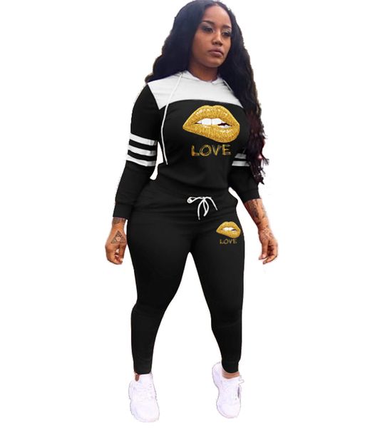 women lips tracksuit love letters hooded hoodies legging pants two piece clothing sets pullover outfit sweatshirts trousers suit e122308, White
women lips tracksuit love letters hooded hoodies legging pants two piece clothing sets pullover outfit sweatshirts trousers suit e122308, White