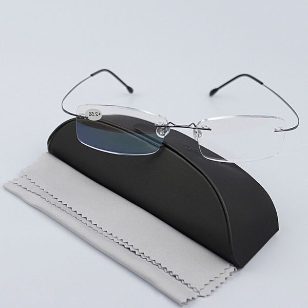 1pc black/silver ultralight titanium rimless rectangular reading glasses for women men +1.0/+1.5/+2.0/+2.5/+3.0/+3.5
1pc black/silver ultralight titanium rimless rectangular reading glasses for women men +1.0/+1.5/+2.0/+2.5/+3.0/+3.5
