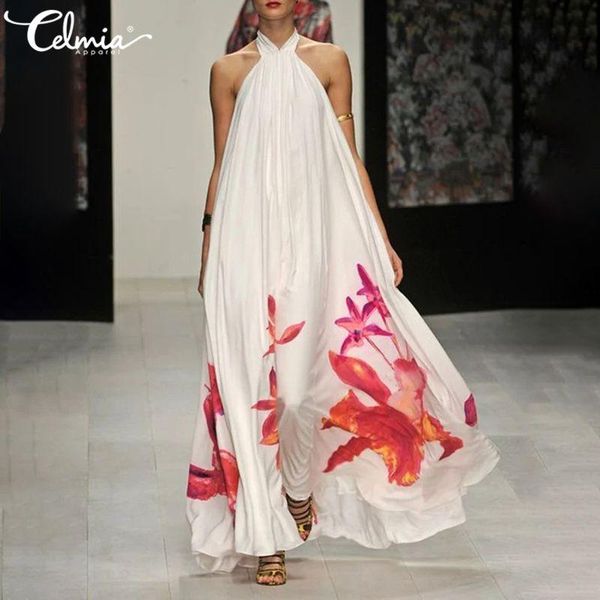 casual dresses summer halter print dress women celmia sleeveless ruffles floral maxi sundress backless beach party bohemian vestido, Black;gray
casual dresses summer halter print dress women celmia sleeveless ruffles floral maxi sundress backless beach party bohemian vestido, Black;gray