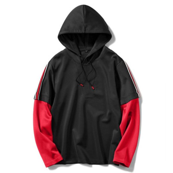 ready to ship fashion new clothing two color stitching men cotton pullover hoodie, Black
ready to ship fashion new clothing two color stitching men cotton pullover hoodie, Black