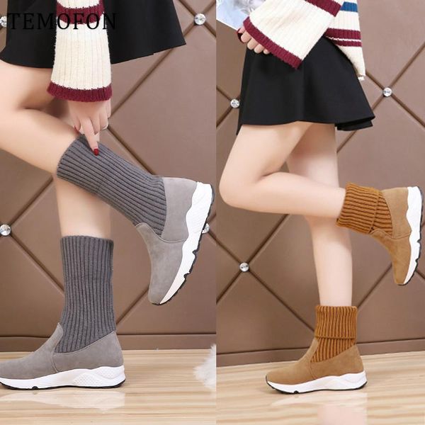 boots temofon 2021 woman snow women winter shoes warm stretch sock suede ankle fur platform ladies hvt1506, Black
boots temofon 2021 woman snow women winter shoes warm stretch sock suede ankle fur platform ladies hvt1506, Black