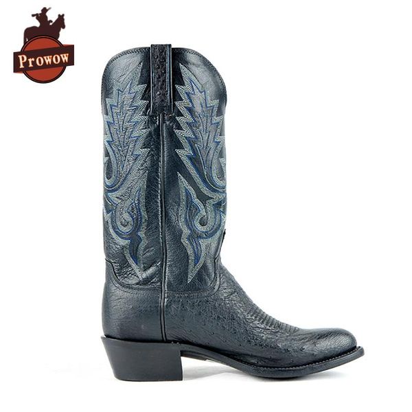 prowow women western cowboy boots genuine leather handmade high heels suture ostrich skin patchwork corral mid-calf ladies boots, Black
prowow women western cowboy boots genuine leather handmade high heels suture ostrich skin patchwork corral mid-calf ladies boots, Black