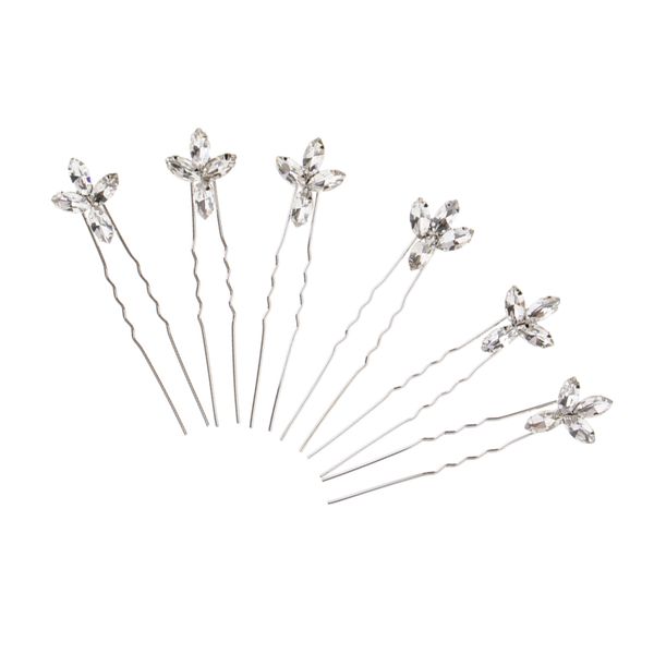 6 pieces shiny flower shape crystal hair pins wedding bridal party prom headdress, Slivery;golden
6 pieces shiny flower shape crystal hair pins wedding bridal party prom headdress, Slivery;golden