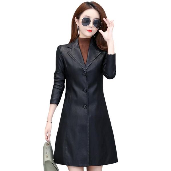 women's leather & faux plus size 5xl spring autumn women black pu jacket slim long trench coat casual ourwear
women's leather & faux plus size 5xl spring autumn women black pu jacket slim long trench coat casual ourwear