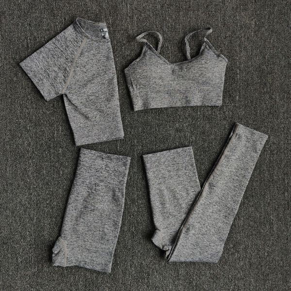 2/3/4pcs yoga set workout seamless women sportswear gym clothing sports suits fitness short sleeve crop high waist leggings c0122, Gray
2/3/4pcs yoga set workout seamless women sportswear gym clothing sports suits fitness short sleeve crop high waist leggings c0122, Gray