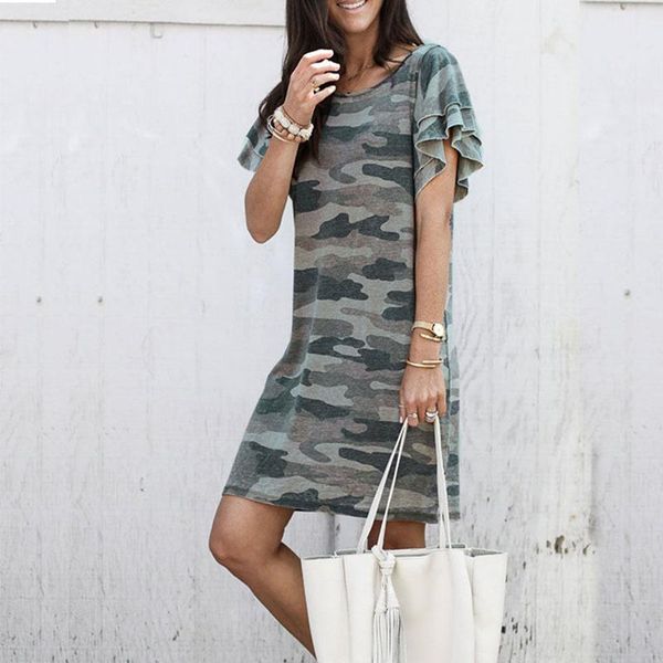 woman camouflage dress fashion ruffles pile sleeve round neck middle waist long mini dress 2020 summer casual ladies clothes, Black;gray
woman camouflage dress fashion ruffles pile sleeve round neck middle waist long mini dress 2020 summer casual ladies clothes, Black;gray