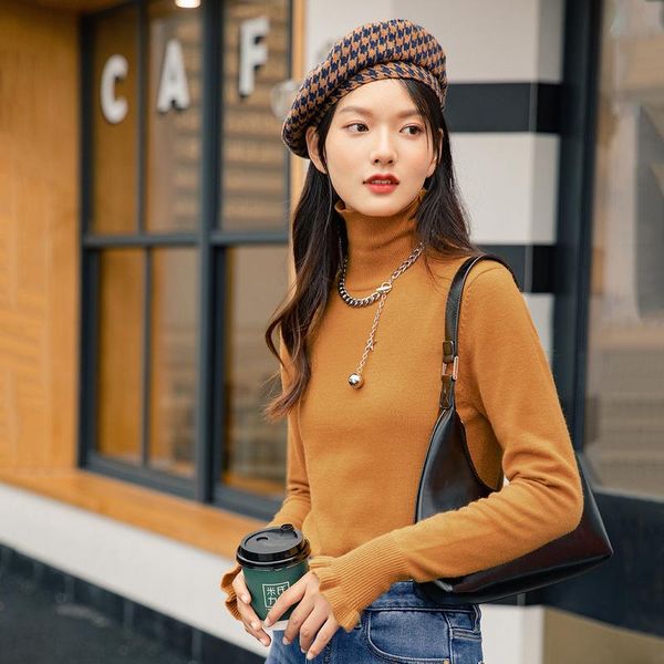 women's sweaters inman 2021 winter arrivals pure color versatile thermal high neck long sleeve slim bottomed hooded knit sweater, White;black
women's sweaters inman 2021 winter arrivals pure color versatile thermal high neck long sleeve slim bottomed hooded knit sweater, White;black