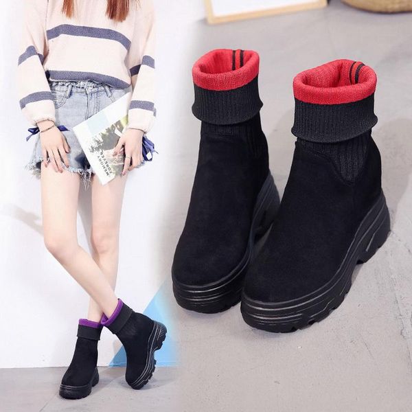 boots women snow fashion ankle 2021 winter warm elastic stocking shoes chunky heel non-slip flat, Black
boots women snow fashion ankle 2021 winter warm elastic stocking shoes chunky heel non-slip flat, Black