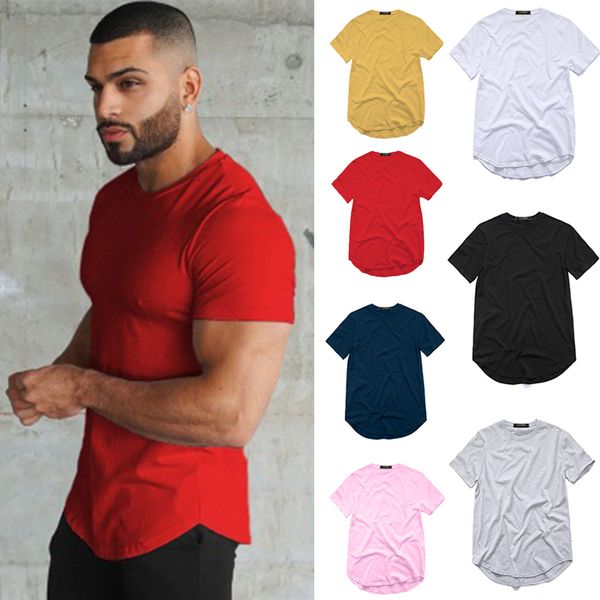 t shirt kanye west extended t-shirt men's men's clothing curved hem long line tees hip hop urban blank justin biebe, Gray 
t shirt kanye west extended t-shirt men's men's clothing curved hem long line tees hip hop urban blank justin biebe, Gray