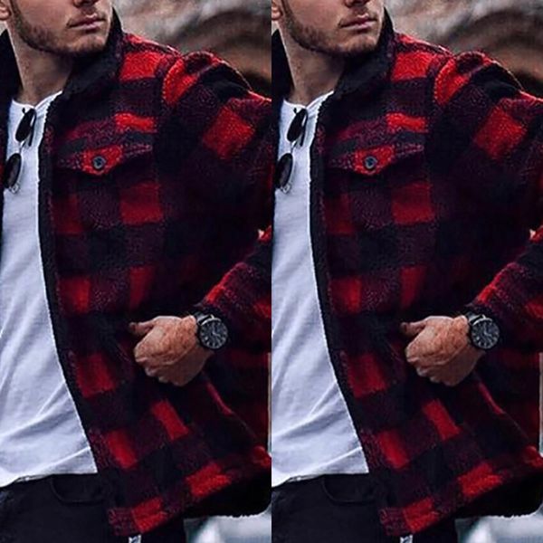 red check thermal zipper coat zipperlapel fashion autumn winter zipper coat plush thermal double face down fashion casual men's wear 8e, Black
red check thermal zipper coat zipperlapel fashion autumn winter zipper coat plush thermal double face down fashion casual men's wear 8e, Black