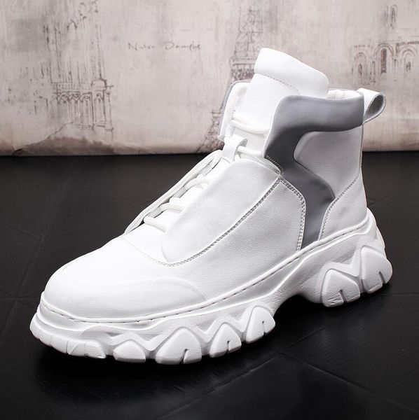 european and american high-shoes men's white zhongbang thick-soled inner heightened short boots youth personality martin boo, Black
european and american high-shoes men's white zhongbang thick-soled inner heightened short boots youth personality martin boo, Black