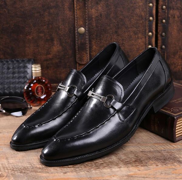 spring new men's business casual shoes british pointed toe leather slip-on shoes breathable casual metal buckle men, Black
spring new men's business casual shoes british pointed toe leather slip-on shoes breathable casual metal buckle men, Black