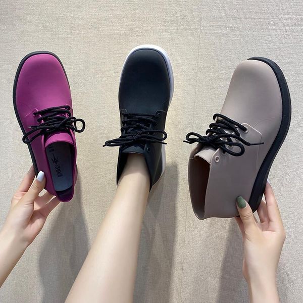 women's rain boots short tube korean lace up flat rain shoes cute women's rainshoes waterproof non-slip rubber shoes1, Black
women's rain boots short tube korean lace up flat rain shoes cute women's rainshoes waterproof non-slip rubber shoes1, Black