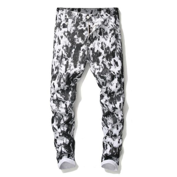 men's jeans the stylist pants of cultivate morality pantss male club foot trousers and white spots printed, Blue
men's jeans the stylist pants of cultivate morality pantss male club foot trousers and white spots printed, Blue