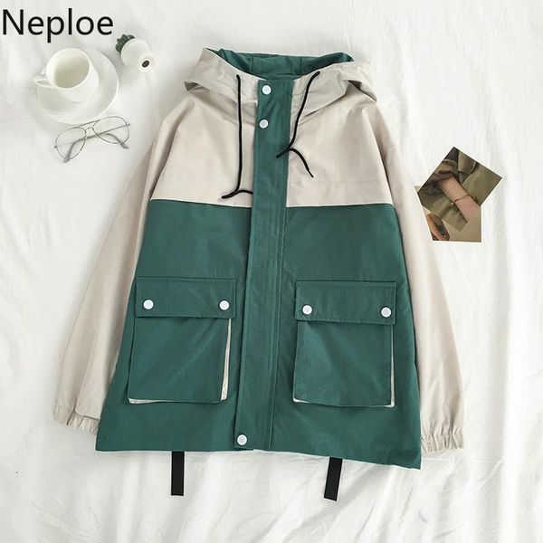 women's jackets neploe contrast color patchwork motorcycle jacket double pockets zipper hooded coat women 2021 safari style 55730, Black;brown
women's jackets neploe contrast color patchwork motorcycle jacket double pockets zipper hooded coat women 2021 safari style 55730, Black;brown