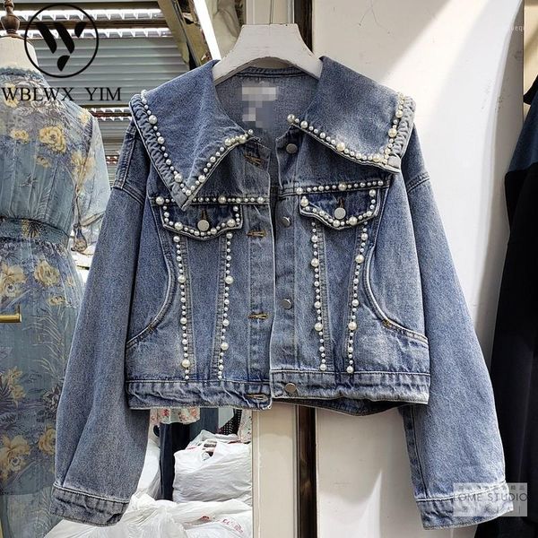 jeans jacket women short coat fashion pearls pocket lapel long sleeve denim jacket autumn womens loose casual jeans coat1, Black;brown
jeans jacket women short coat fashion pearls pocket lapel long sleeve denim jacket autumn womens loose casual jeans coat1, Black;brown