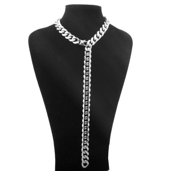 long necklace men stainless steel cuban link chains necklaces big hip hop neck chain mens jewelry on the neck gifts for a man, Silver
long necklace men stainless steel cuban link chains necklaces big hip hop neck chain mens jewelry on the neck gifts for a man, Silver