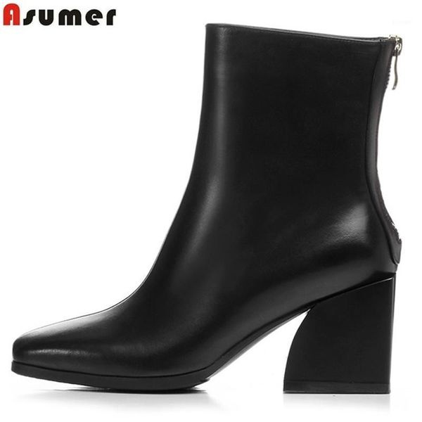 boots asumer 2021 genuine leather ladies square high heels shoes ankle zip autumn winter women size 34-401, Black
boots asumer 2021 genuine leather ladies square high heels shoes ankle zip autumn winter women size 34-401, Black
