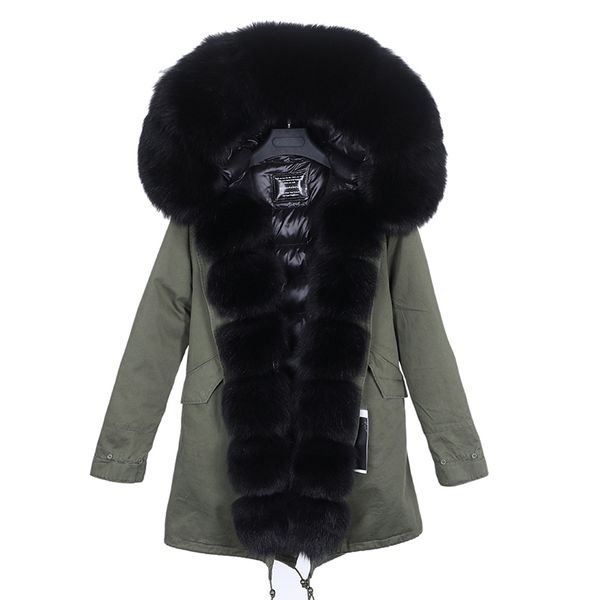 2021 new winter real natural leather jacket fox skin collar loose long parka fur coat detachable rfce, Black
2021 new winter real natural leather jacket fox skin collar loose long parka fur coat detachable rfce, Black