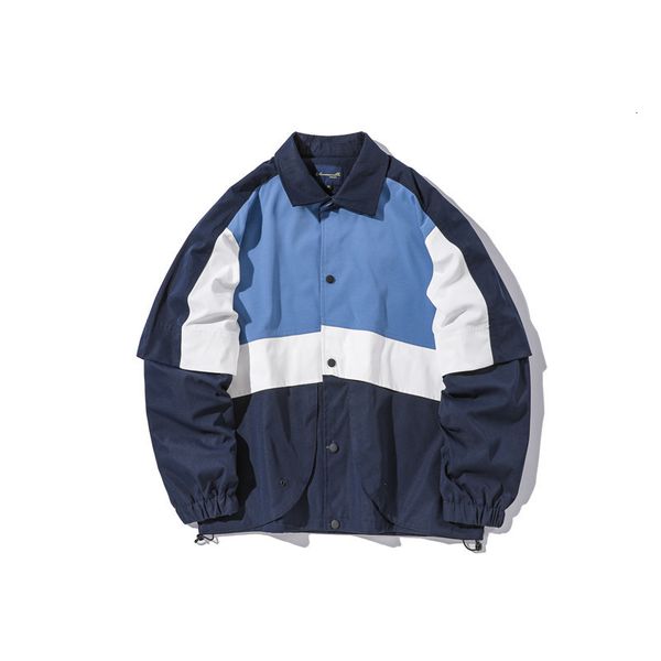 new spring national fashion tooling 2021 color matching casual loose lapel jacket men's clothing, Black;brown
new spring national fashion tooling 2021 color matching casual loose lapel jacket men's clothing, Black;brown