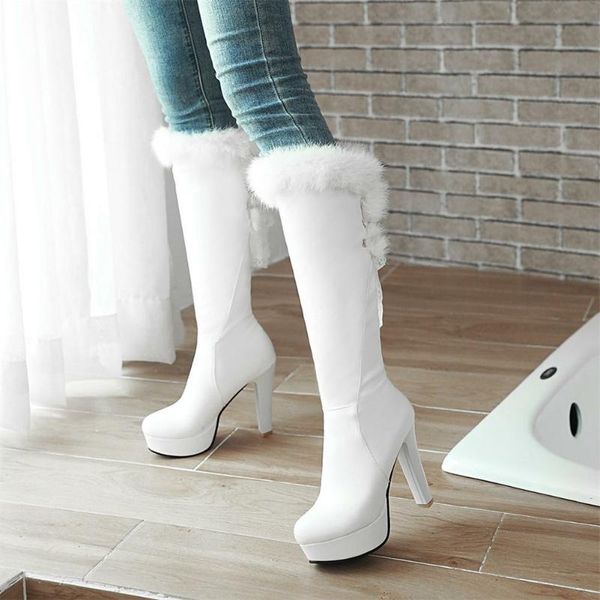 sorphio big size 43 female party office women shoes high heels platform butterfly knot sweet boots women fur mid calf boots, Black
sorphio big size 43 female party office women shoes high heels platform butterfly knot sweet boots women fur mid calf boots, Black