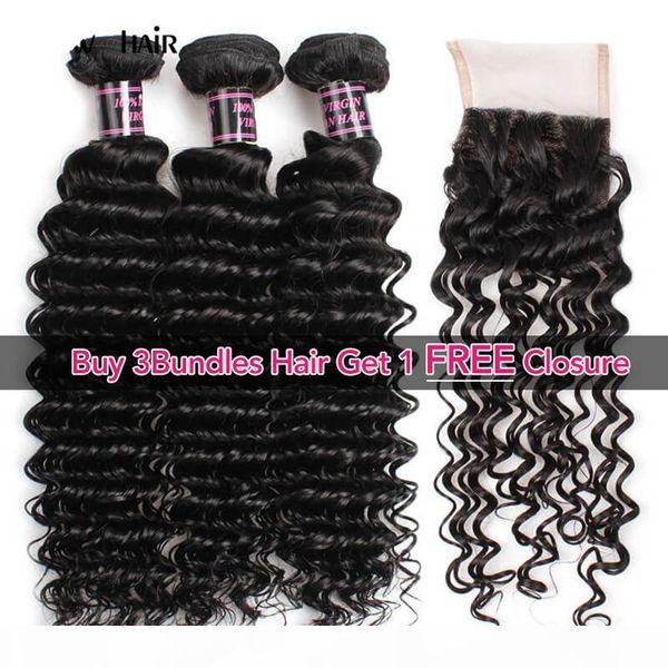 brazilian hair extensions indian human hair bundles with closure curly body buy 3bundles get a closure straight loose wave water wave, Black
brazilian hair extensions indian human hair bundles with closure curly body buy 3bundles get a closure straight loose wave water wave, Black