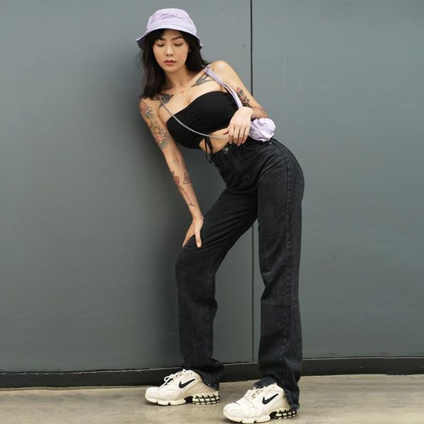 women's jeans straight leg mom jeans baggy high waist straight pants women fashion casual loose trousers, Blue
women's jeans straight leg mom jeans baggy high waist straight pants women fashion casual loose trousers, Blue