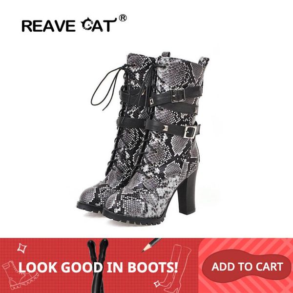 reave cat women ankle boots round toe square thick heel buckle zipper lace-up print big size 33-48 yellow party autumn a2603, Black
reave cat women ankle boots round toe square thick heel buckle zipper lace-up print big size 33-48 yellow party autumn a2603, Black