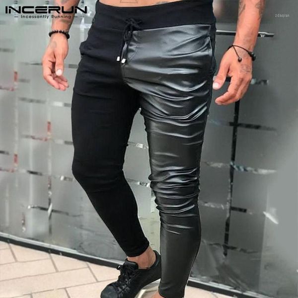 2020 men pants drawstring pu leather patchwork party nightclub trousers fitness chic fashion casual pantalones hombre incerun1, Black
2020 men pants drawstring pu leather patchwork party nightclub trousers fitness chic fashion casual pantalones hombre incerun1, Black