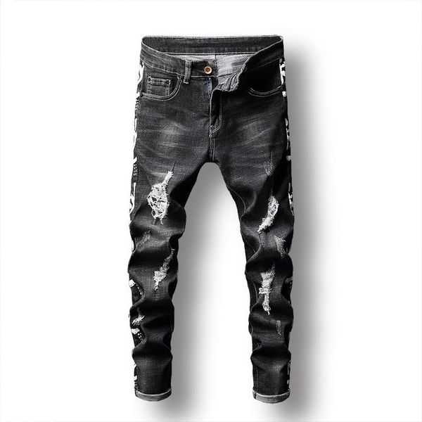 men's jeans leosoxs autumn winter men retro hole pleated denim leached washed distressed vintage male cowboy cuffs, Blue
men's jeans leosoxs autumn winter men retro hole pleated denim leached washed distressed vintage male cowboy cuffs, Blue