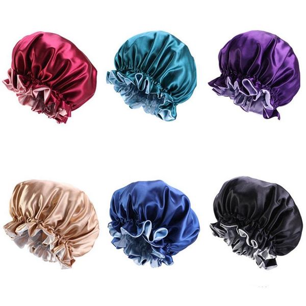 women elastic satin lace solid color night sleep hat chemotherapy hair care cap hair styling care bonnet nightcap, Blue;gray
women elastic satin lace solid color night sleep hat chemotherapy hair care cap hair styling care bonnet nightcap, Blue;gray