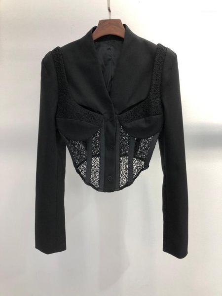 2020 autumn luxury women lace sheer blazer jacket for ladies coat ddxgz21, White;black
2020 autumn luxury women lace sheer blazer jacket for ladies coat ddxgz21, White;black