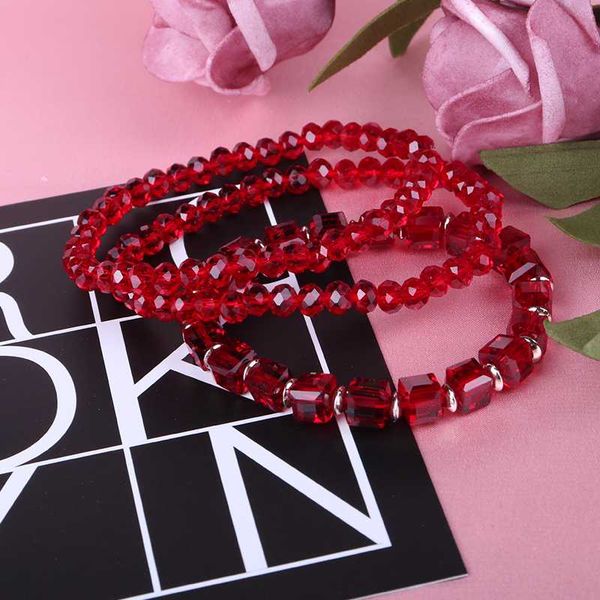 korean fashion contracted red crystal glass beads bracelet set of three super display temperament fairy bracelet jewelry, Black
korean fashion contracted red crystal glass beads bracelet set of three super display temperament fairy bracelet jewelry, Black