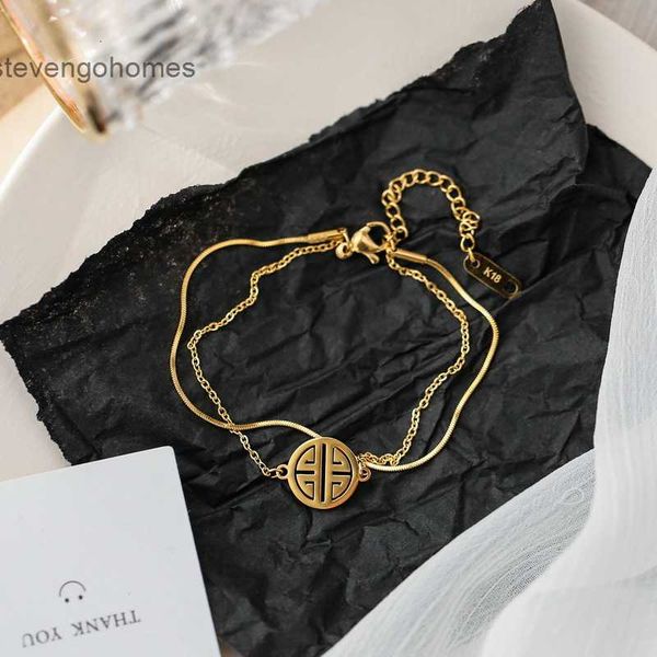 small 18k tiktok e double female ins niche design simple personality bracelet accessories, Silver
small 18k tiktok e double female ins niche design simple personality bracelet accessories, Silver