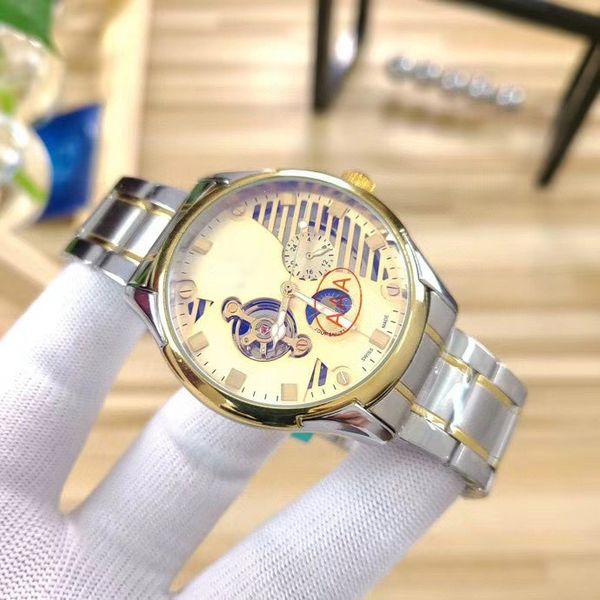 men designer watches brand gold 42mm dial stainless steel band wristwatches mechanical automatic movement watch for mens, Slivery;brown
men designer watches brand gold 42mm dial stainless steel band wristwatches mechanical automatic movement watch for mens, Slivery;brown