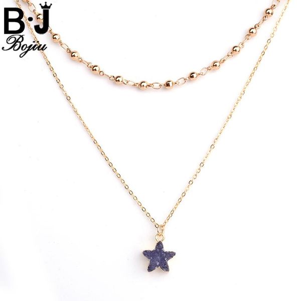 pendant necklaces bojiu star natural stone copper beads cable chain two layers choker necklace for women fashion jewelry nks114, Silver
pendant necklaces bojiu star natural stone copper beads cable chain two layers choker necklace for women fashion jewelry nks114, Silver