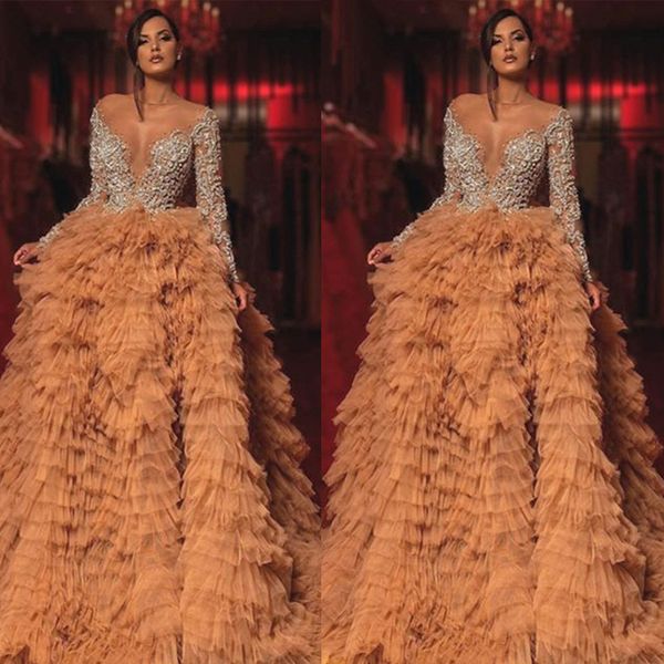 luxury champagne tulle evening dress full sleeves sparkle crystal beaded lace a-line party gowns, Black;red
luxury champagne tulle evening dress full sleeves sparkle crystal beaded lace a-line party gowns, Black;red