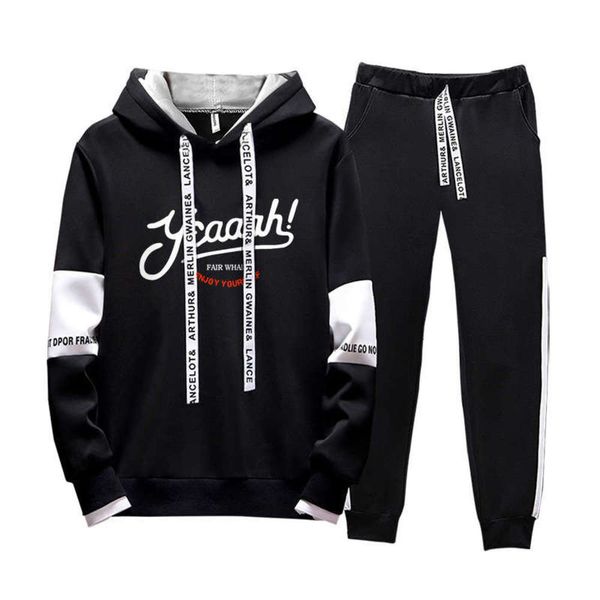 sleeve men's autumn winter leisure long sports sweater set slim two piece hoods, Gray
sleeve men's autumn winter leisure long sports sweater set slim two piece hoods, Gray