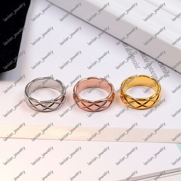 designer ring classic logo diamond lattice titanium steel inlaid diamond lovers ring valentine's day gift with box, Silver
designer ring classic logo diamond lattice titanium steel inlaid diamond lovers ring valentine's day gift with box, Silver