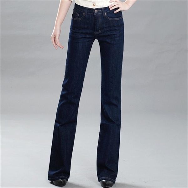 women new spring and autumn mid-high waist flared trousers blue black jeans casual pant grg 201223
women new spring and autumn mid-high waist flared trousers blue black jeans casual pant grg 201223