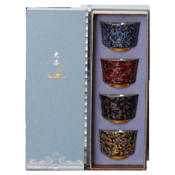 new 4pcs 110ml master cup ceramic drinkware teaware chinese kungfu tea set teacup sake cups small tea bowls decor gift box