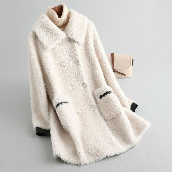 women's fur & faux autumn winter coat women clothes 2021 korean vintage real 100% wool jacket sheep shearling long zt48131, Black
women's fur & faux autumn winter coat women clothes 2021 korean vintage real 100% wool jacket sheep shearling long zt48131, Black
