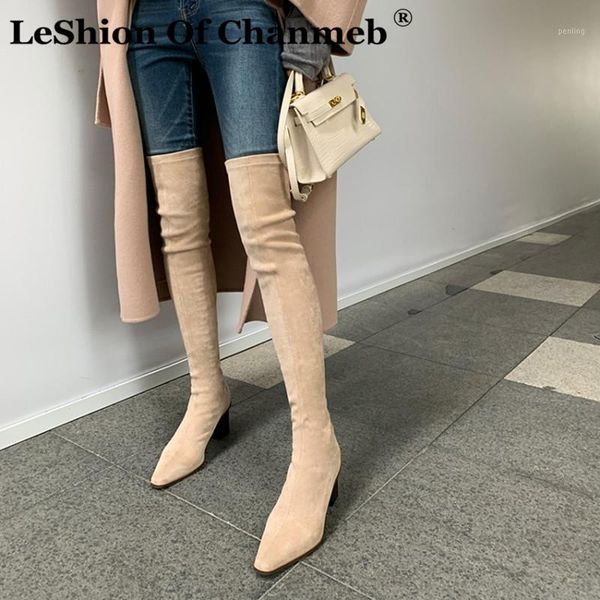 leshion of chanmeb plus size 43 elastic stretch suede over the knee boots woman black nude wooden high heeled tall boots winter1
leshion of chanmeb plus size 43 elastic stretch suede over the knee boots woman black nude wooden high heeled tall boots winter1