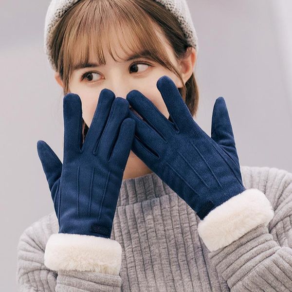 zaonoodle five fingers gloves winter female double thick plush wrist warm cashmere cute cycling mittens women suede leather touch screen dri, Blue;gray
zaonoodle five fingers gloves winter female double thick plush wrist warm cashmere cute cycling mittens women suede leather touch screen dri, Blue;gray