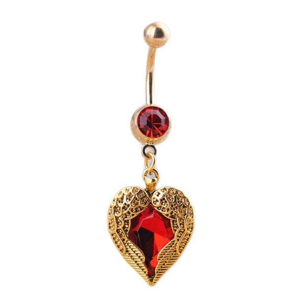 charming body piercing jewelry heart wings shaped belly red rhinestones inlaid navel bell button ring wtjkw, Silver
charming body piercing jewelry heart wings shaped belly red rhinestones inlaid navel bell button ring wtjkw, Silver