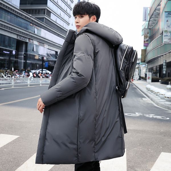 2020 new coat thiened warm white du autumn and winter hooded medium length down jaet men's, Black
2020 new coat thiened warm white du autumn and winter hooded medium length down jaet men's, Black