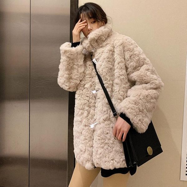 harajuku winter jacket 2021 new lamb velvet faux fur coat women's mid-length horn buckle imitation rex fur overcoat, Black
harajuku winter jacket 2021 new lamb velvet faux fur coat women's mid-length horn buckle imitation rex fur overcoat, Black