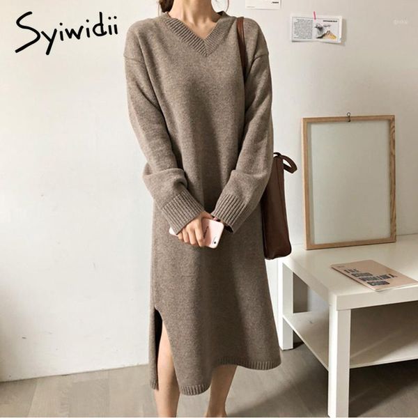 syiwidii cashmere long sweater women fall 2021 winter dress womens knit korean v-neck casual pullovers solid black khaki1, White;black
syiwidii cashmere long sweater women fall 2021 winter dress womens knit korean v-neck casual pullovers solid black khaki1, White;black